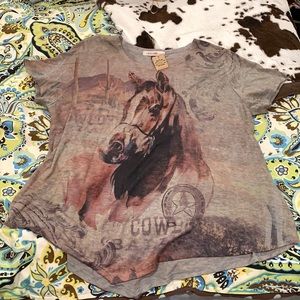 Women’s Large Origami by Vivien Horse/Cowgirl Shirt